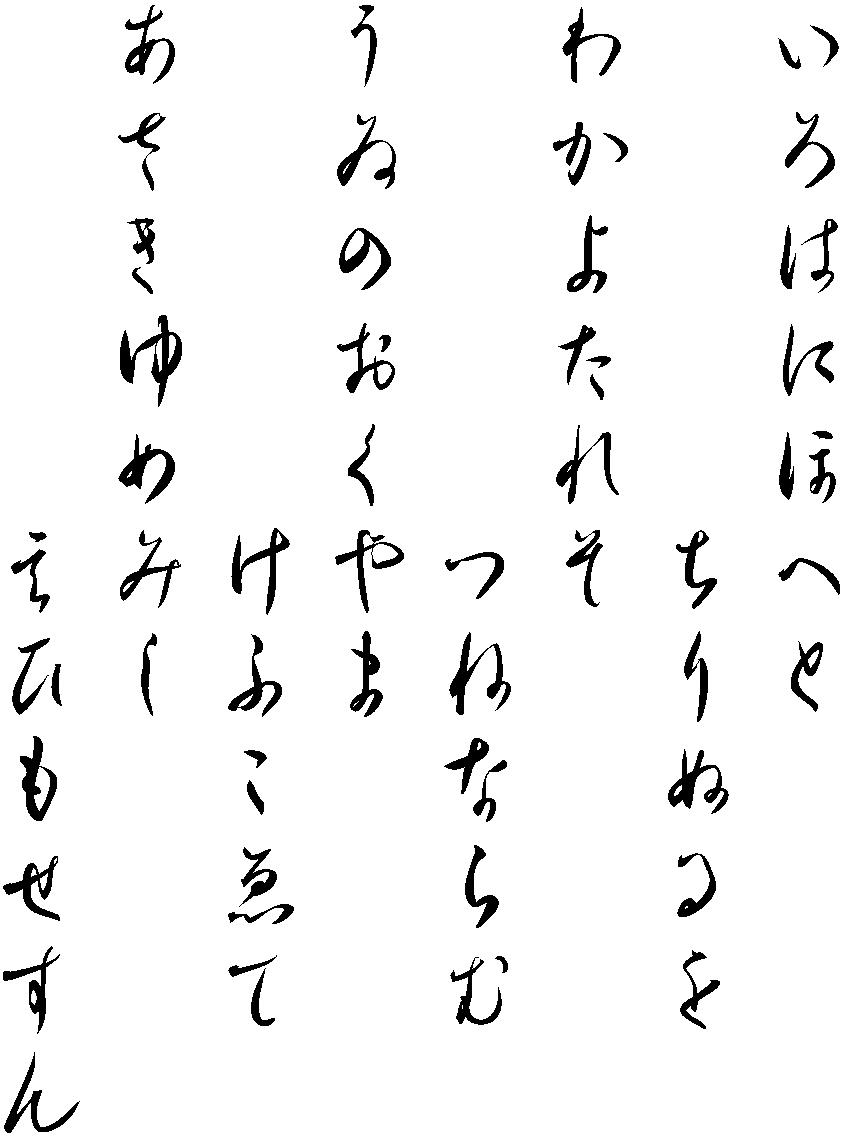 Japanese culture: iroha uta: japanese alphabet